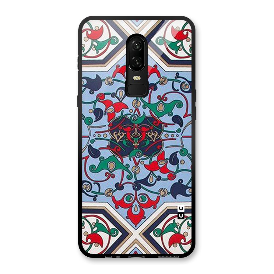 Multi Block Pattern Glass Back Case for OnePlus 6