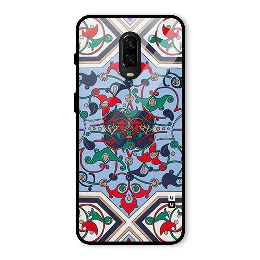 Multi Block Pattern Glass Back Case for OnePlus 6T
