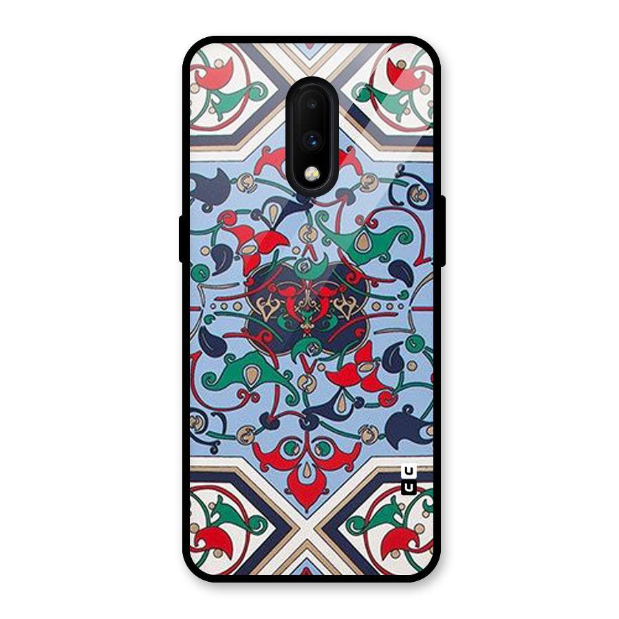 Multi Block Pattern Glass Back Case for OnePlus 7