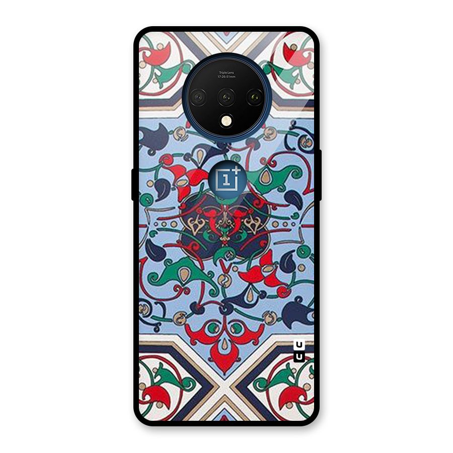 Multi Block Pattern Glass Back Case for OnePlus 7T