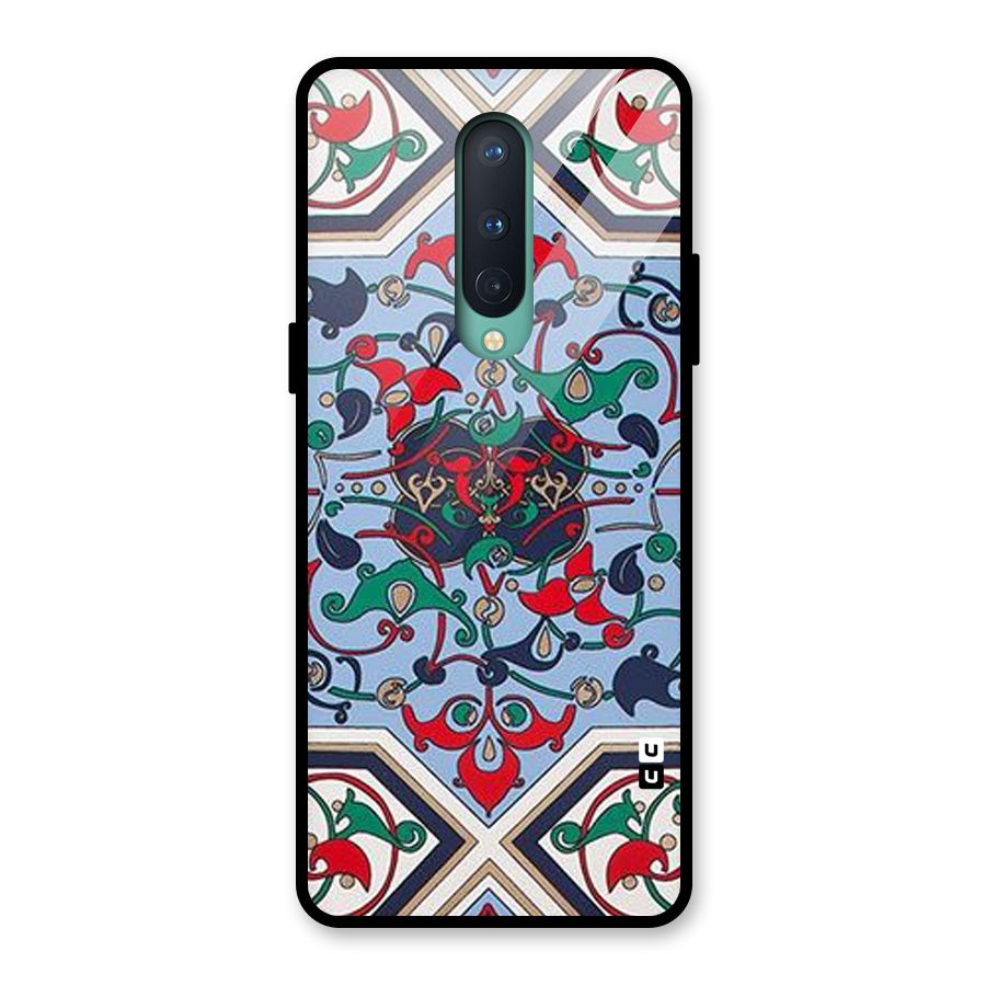 Multi Block Pattern Glass Back Case for OnePlus 8
