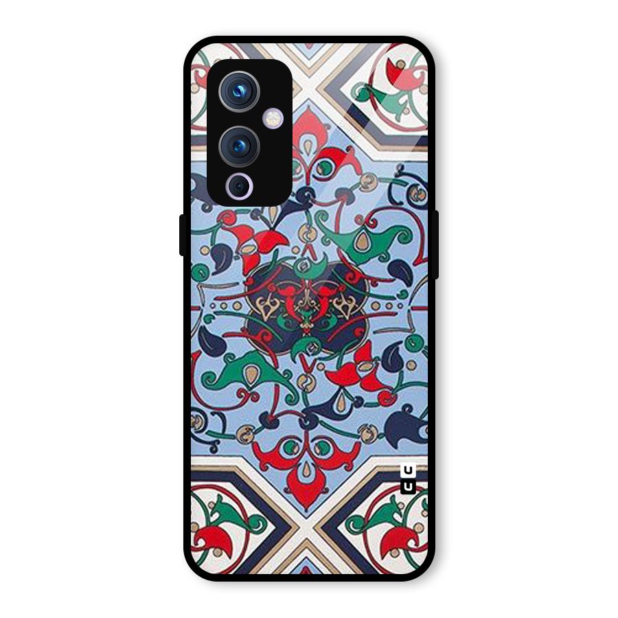 Multi Block Pattern Glass Back Case for OnePlus 9
