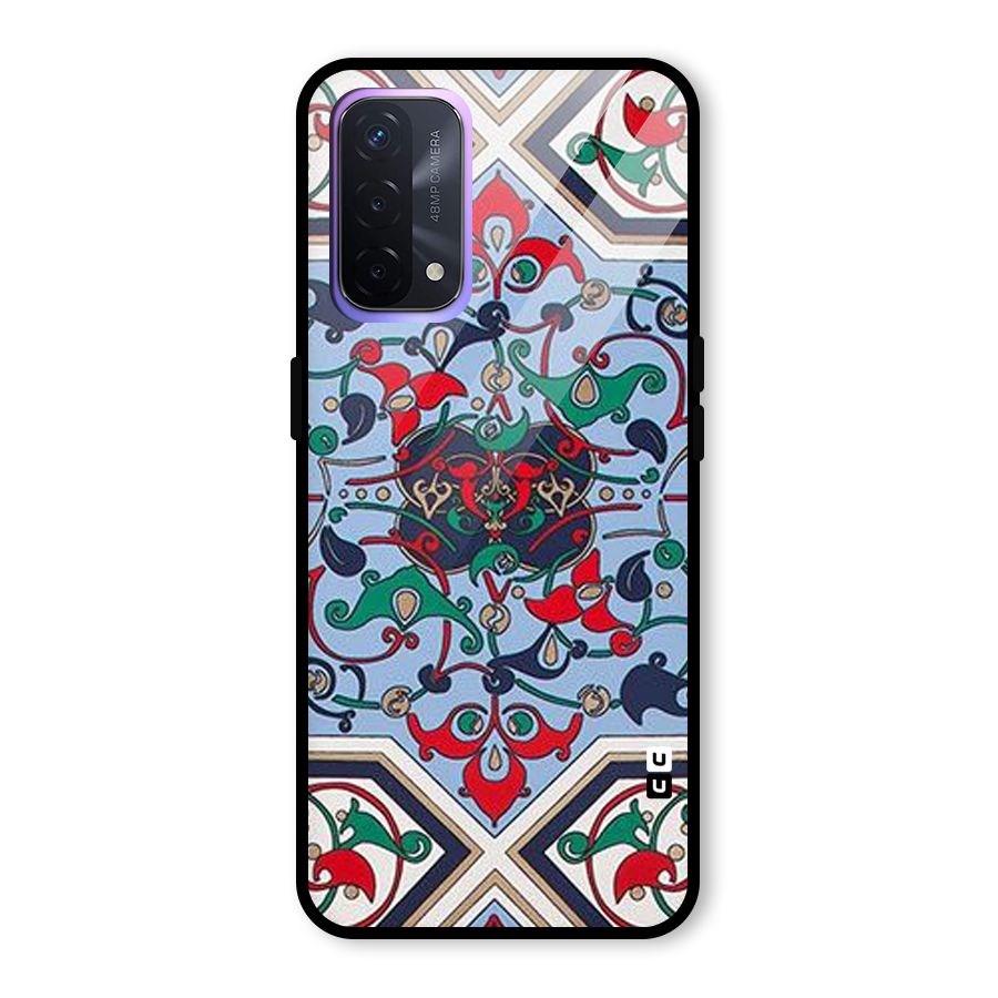 Multi Block Pattern Glass Back Case for Oppo A74 5G