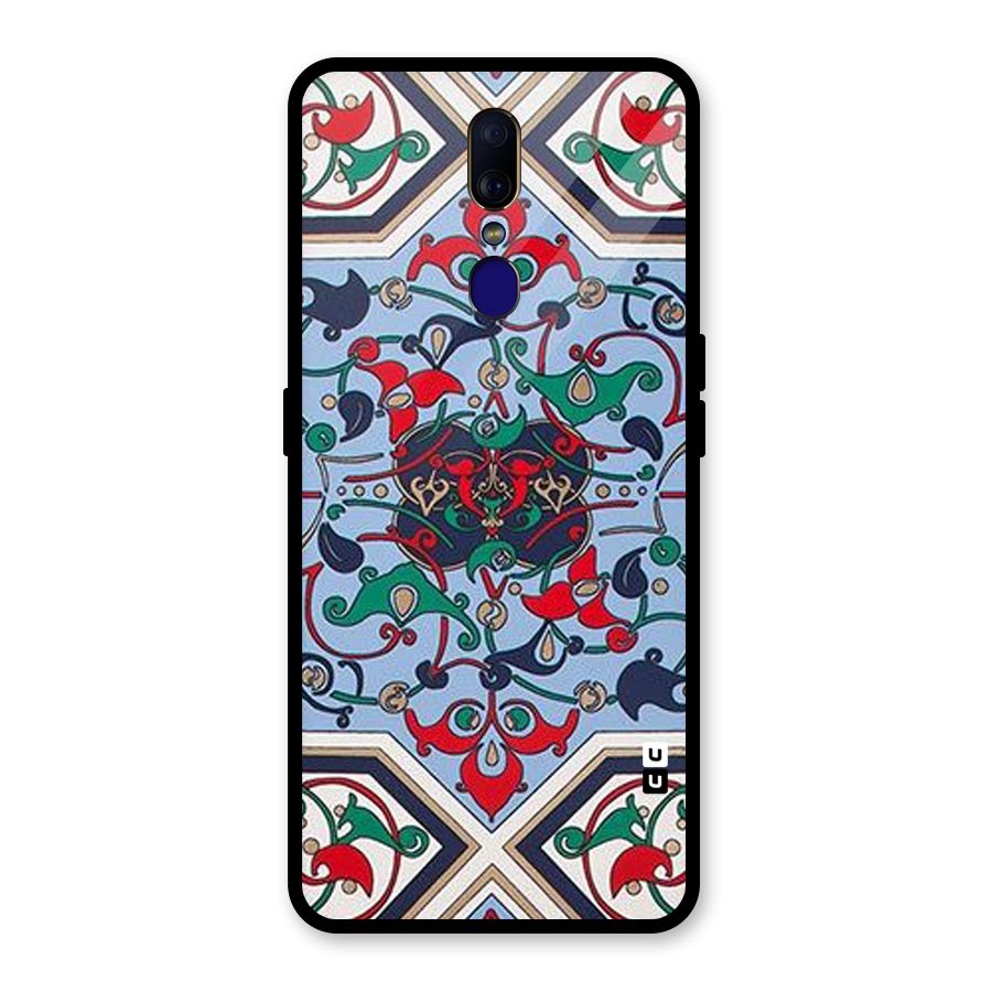 Multi Block Pattern Glass Back Case for Oppo F11