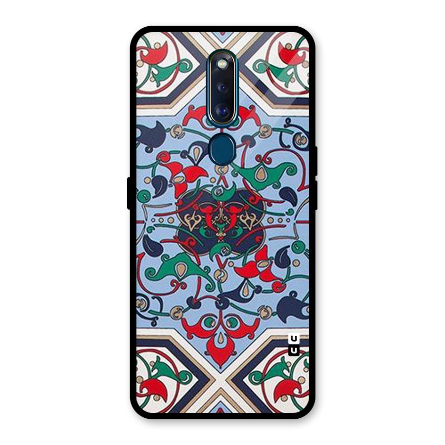 Multi Block Pattern Glass Back Case for Oppo F11 Pro