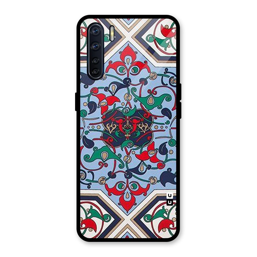 Multi Block Pattern Glass Back Case for Oppo F15