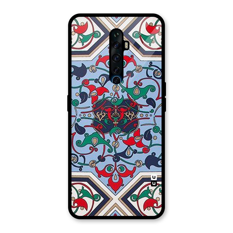 Multi Block Pattern Glass Back Case for Oppo Reno2 Z