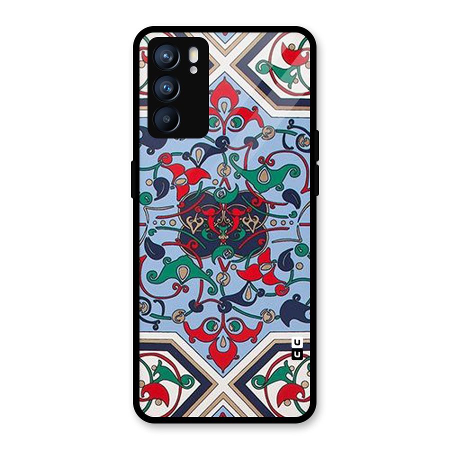 Multi Block Pattern Glass Back Case for Oppo Reno6 5G