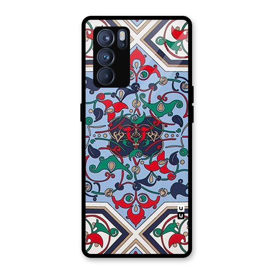 Multi Block Pattern Glass Back Case for Oppo Reno6 Pro 5G