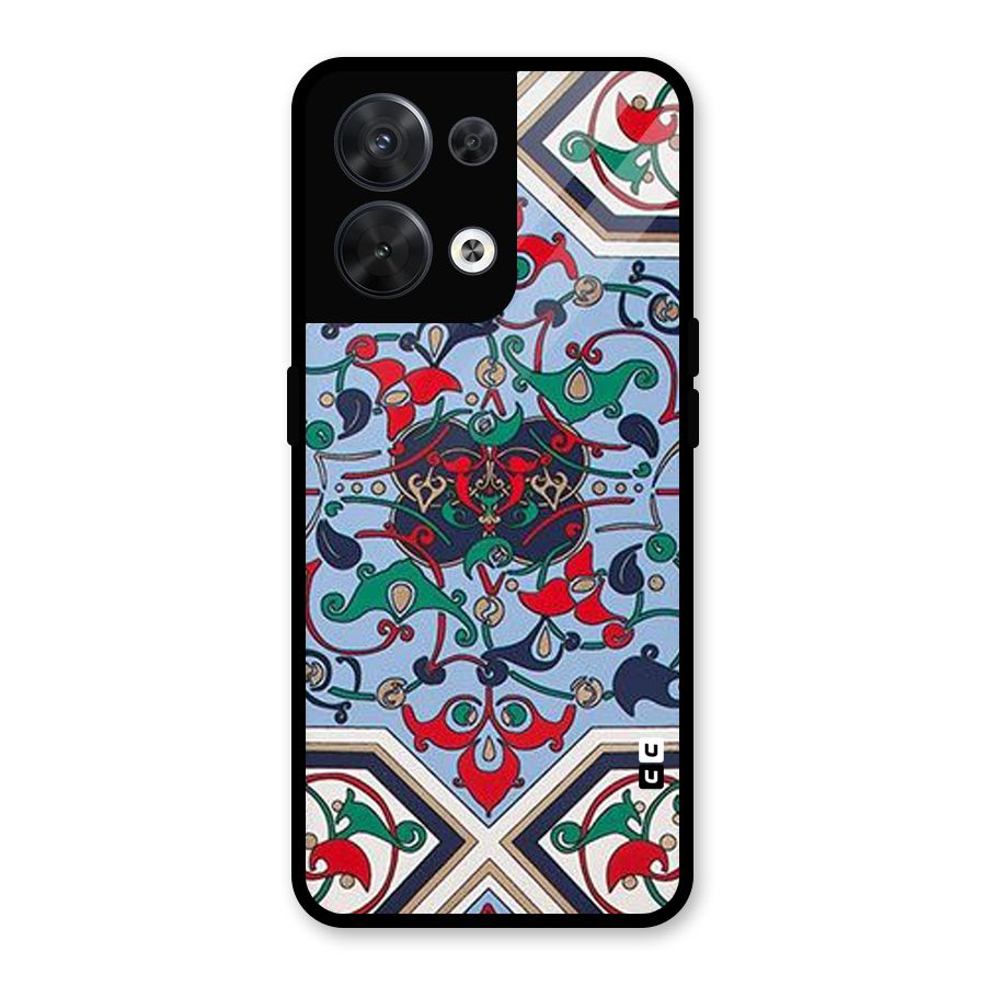 Multi Block Pattern Glass Back Case for Oppo Reno8 5G