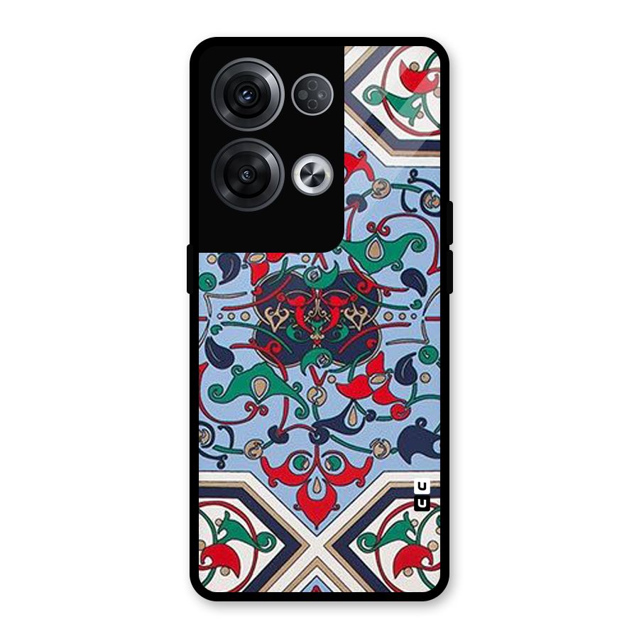 Multi Block Pattern Glass Back Case for Oppo Reno8 Pro 5G