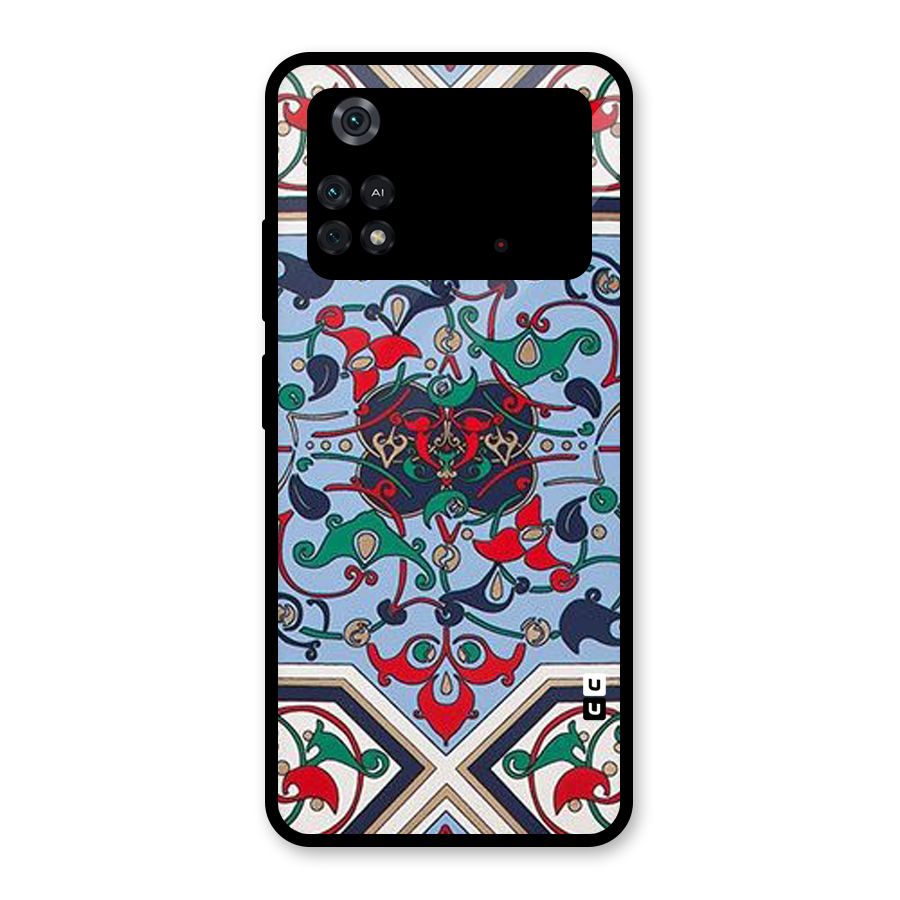 Multi Block Pattern Glass Back Case for Poco M4 Pro 4G
