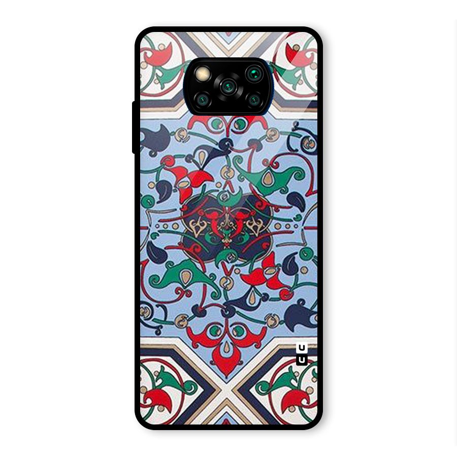 Multi Block Pattern Glass Back Case for Poco X3 Pro