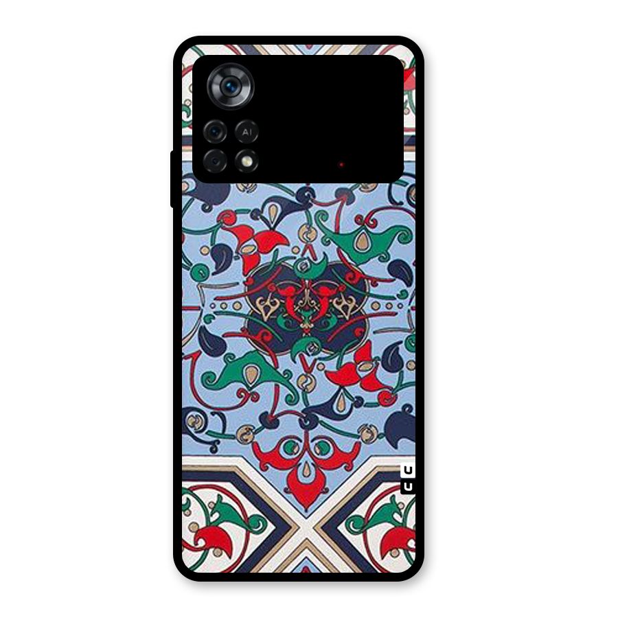 Multi Block Pattern Glass Back Case for Poco X4 Pro 5G