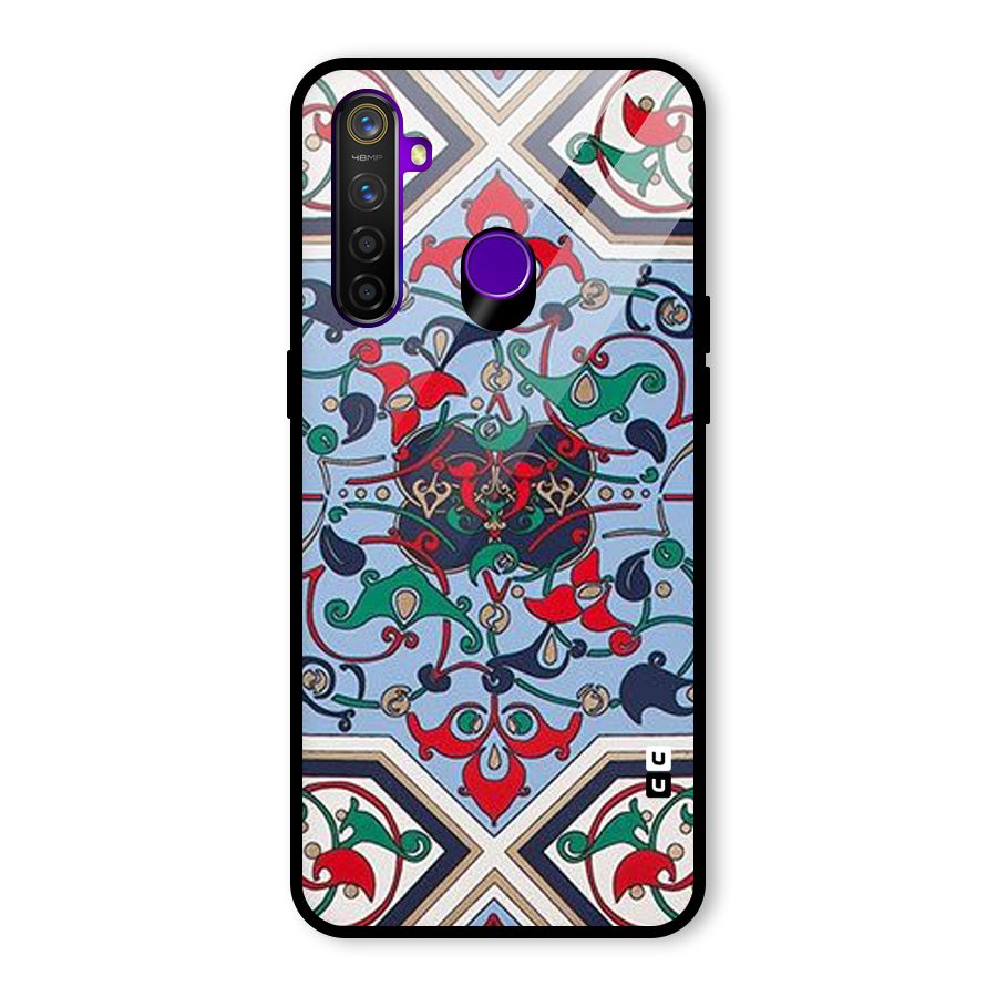 Multi Block Pattern Glass Back Case for Realme 5 Pro