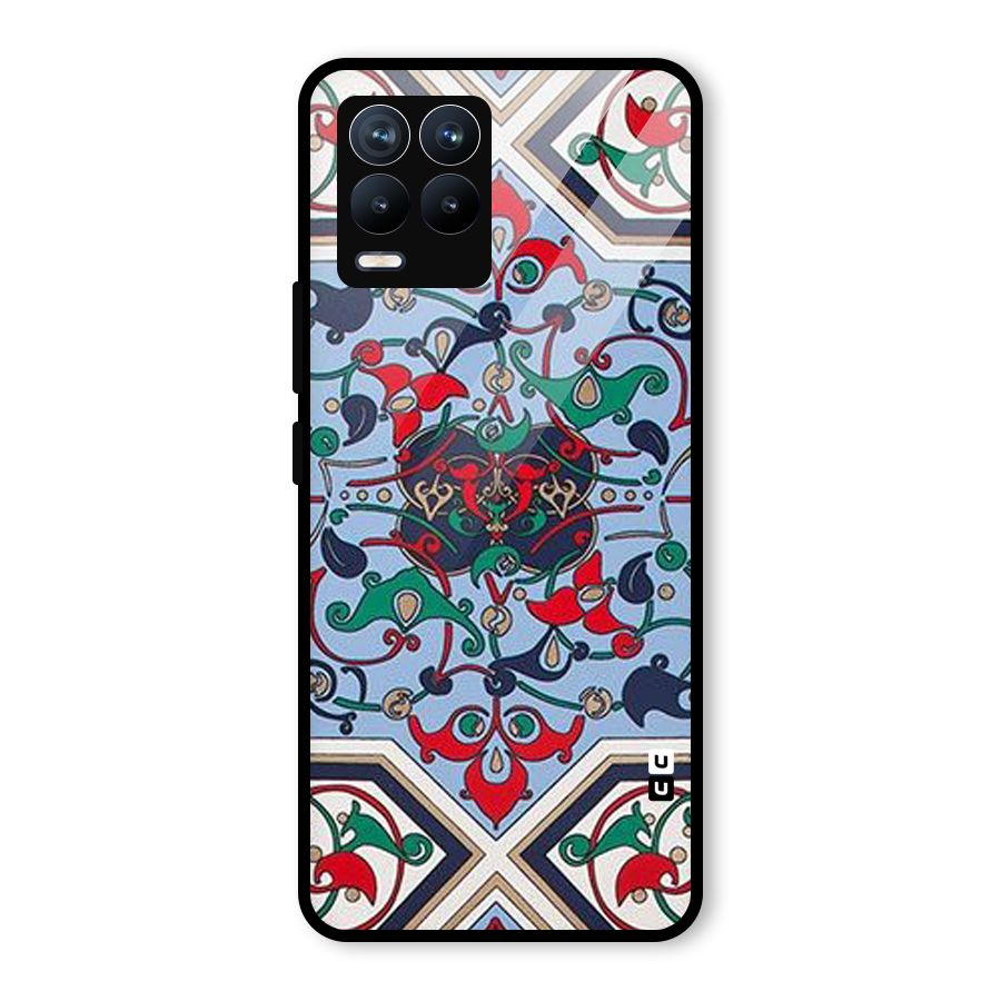 Multi Block Pattern Glass Back Case for Realme 8 Pro