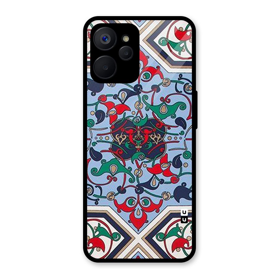 Multi Block Pattern Glass Back Case for Realme 9i 5G