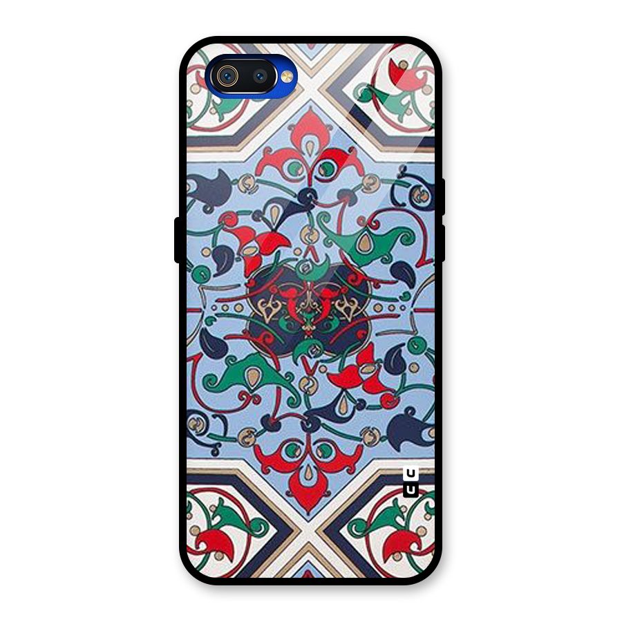 Multi Block Pattern Glass Back Case for Realme C2