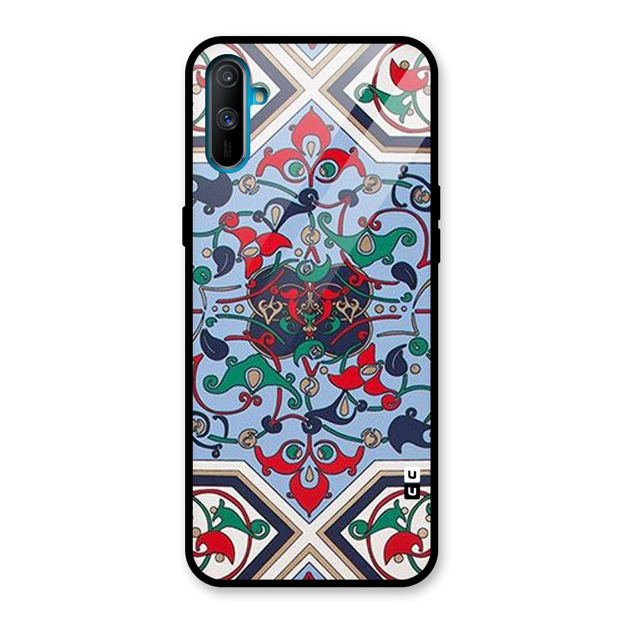 Multi Block Pattern Glass Back Case for Realme C3