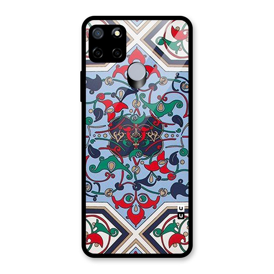 Multi Block Pattern Glass Back Case for Realme Narzo 20