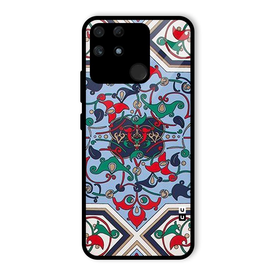 Multi Block Pattern Glass Back Case for Realme Narzo 50A