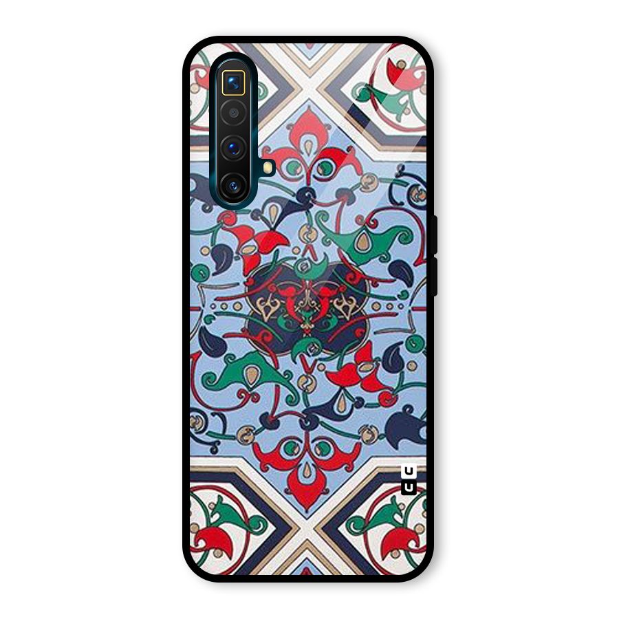 Multi Block Pattern Glass Back Case for Realme X3