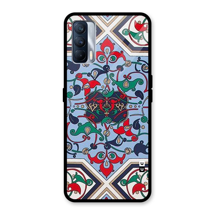 Multi Block Pattern Glass Back Case for Realme X7