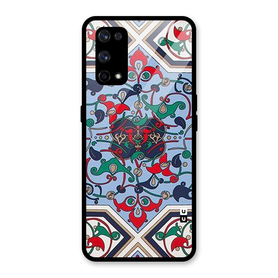 Multi Block Pattern Glass Back Case for Realme X7 Pro
