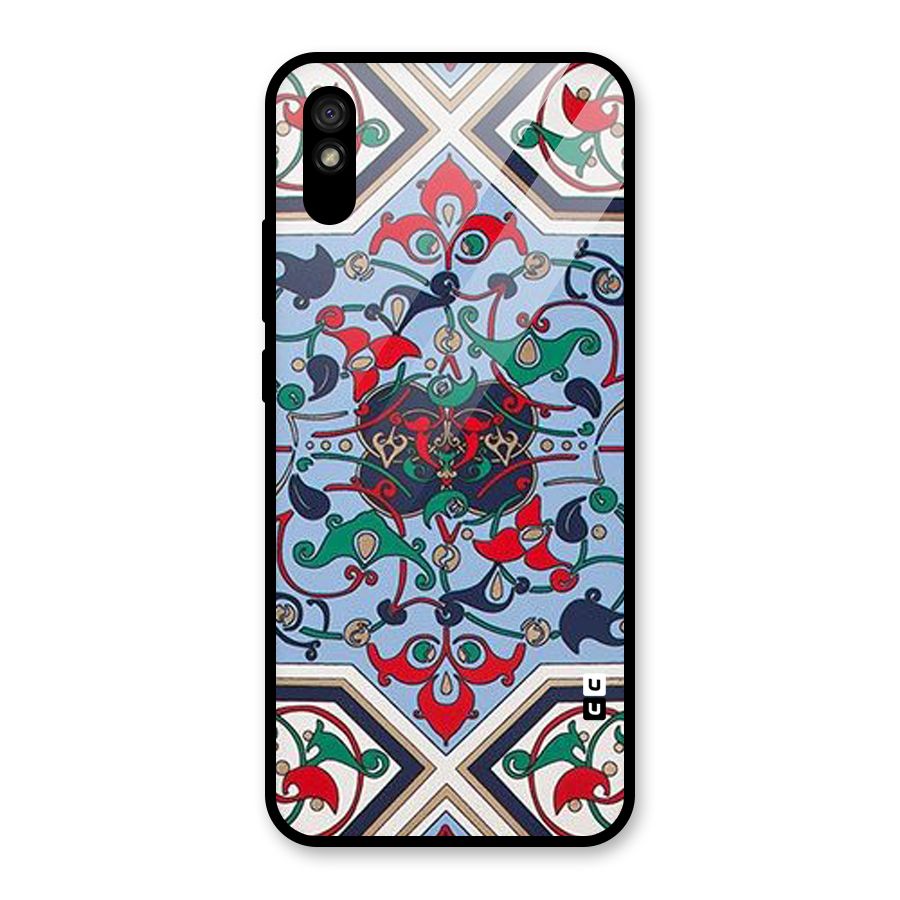 Multi Block Pattern Glass Back Case for Redmi 9A