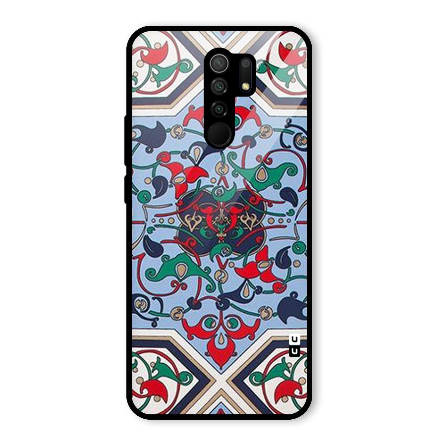 Multi Block Pattern Glass Back Case for Redmi 9 Prime