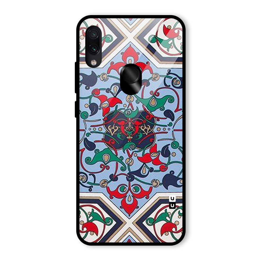 Multi Block Pattern Glass Back Case for Redmi Note 7S