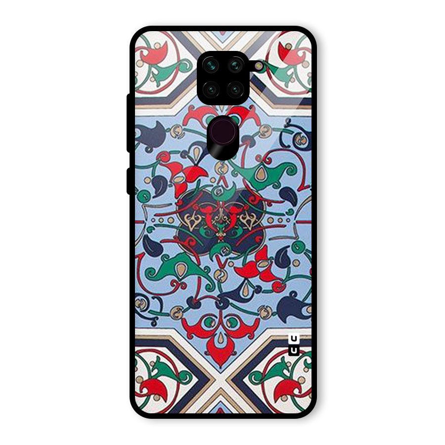 Multi Block Pattern Glass Back Case for Redmi Note 9