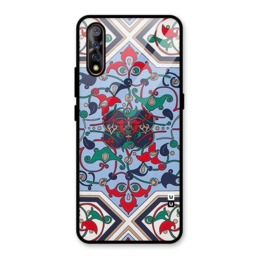 Multi Block Pattern Glass Back Case for Vivo S1