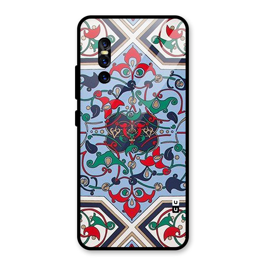 Multi Block Pattern Glass Back Case for Vivo V15 Pro