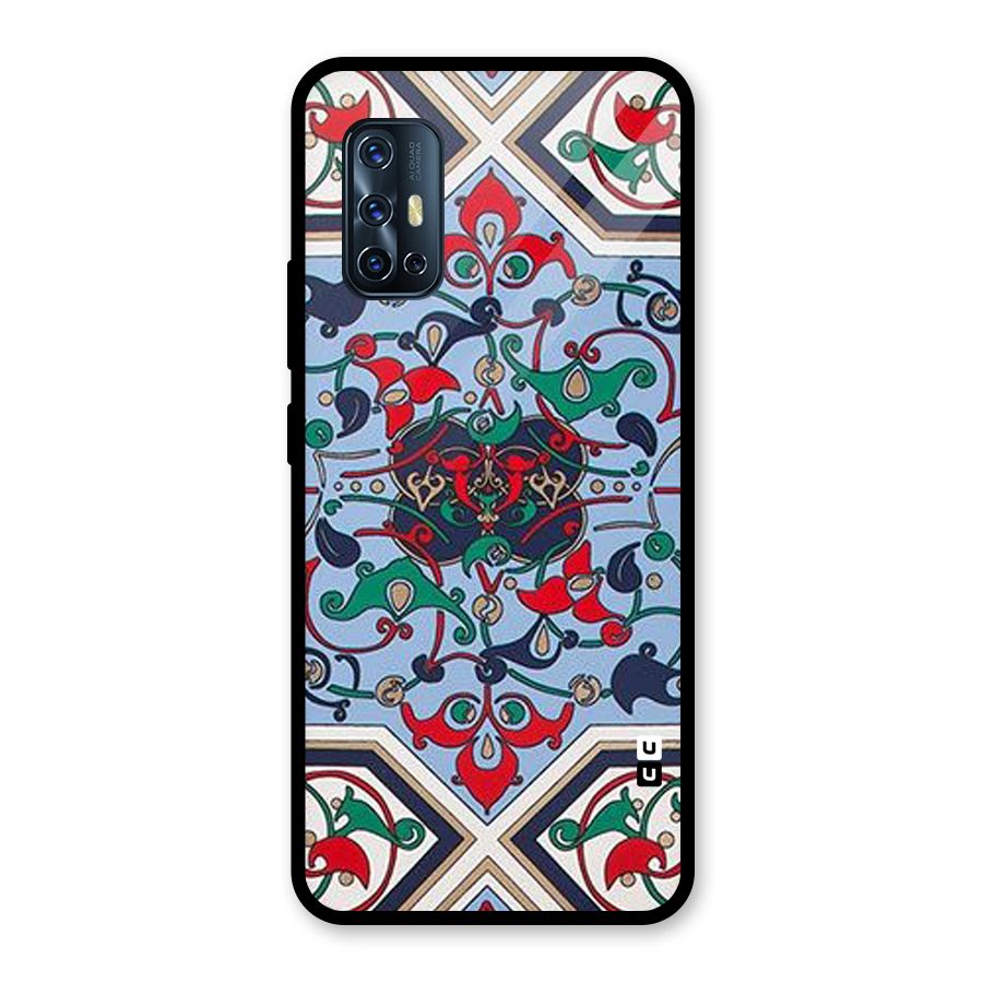 Multi Block Pattern Glass Back Case for Vivo V17