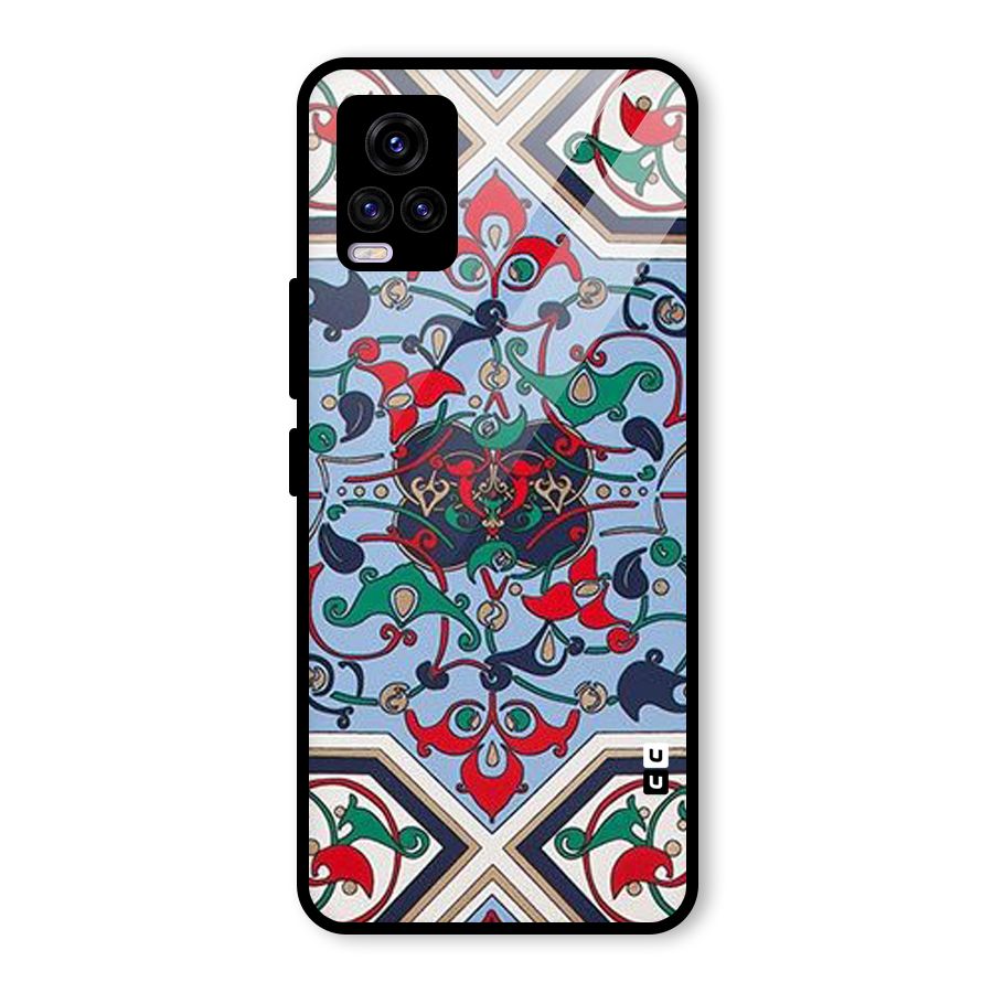 Multi Block Pattern Glass Back Case for Vivo V20