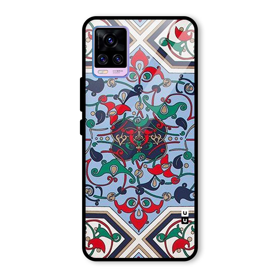 Multi Block Pattern Glass Back Case for Vivo V20 Pro