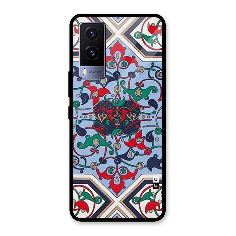 Multi Block Pattern Glass Back Case for Vivo V21e 5G