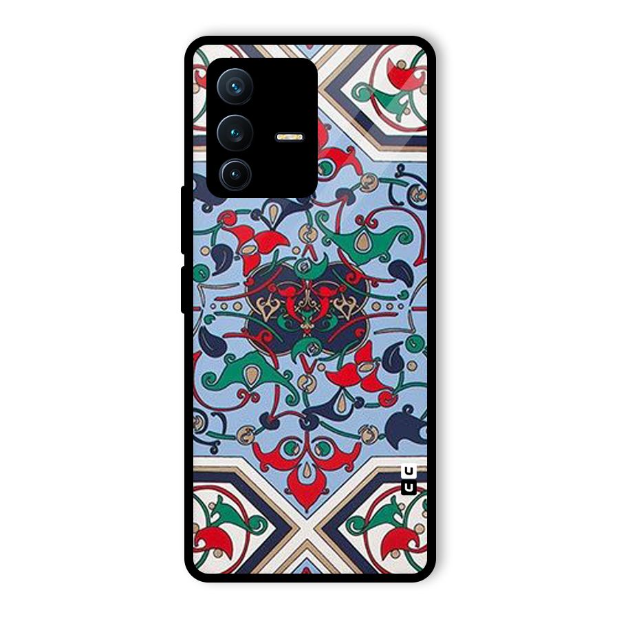 Multi Block Pattern Glass Back Case for Vivo V23 Pro
