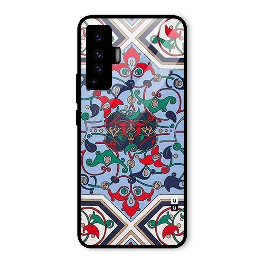 Multi Block Pattern Glass Back Case for Vivo X50