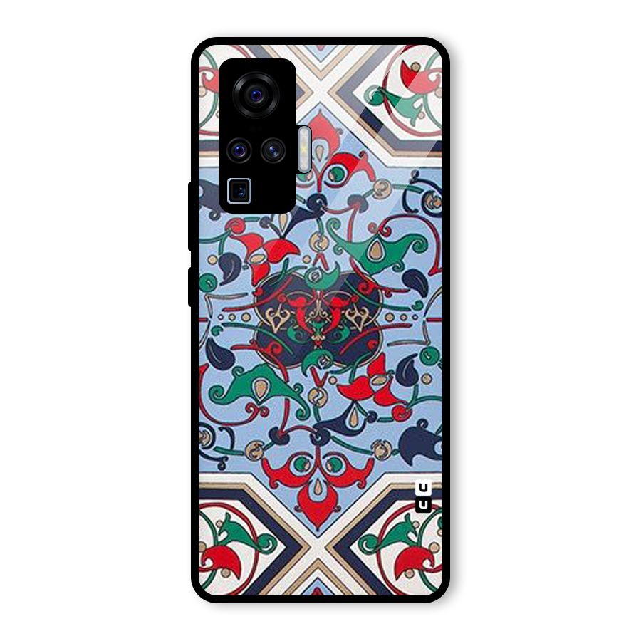 Multi Block Pattern Glass Back Case for Vivo X50 Pro