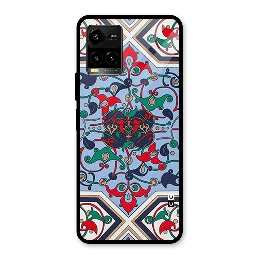 Multi Block Pattern Glass Back Case for Vivo Y21A