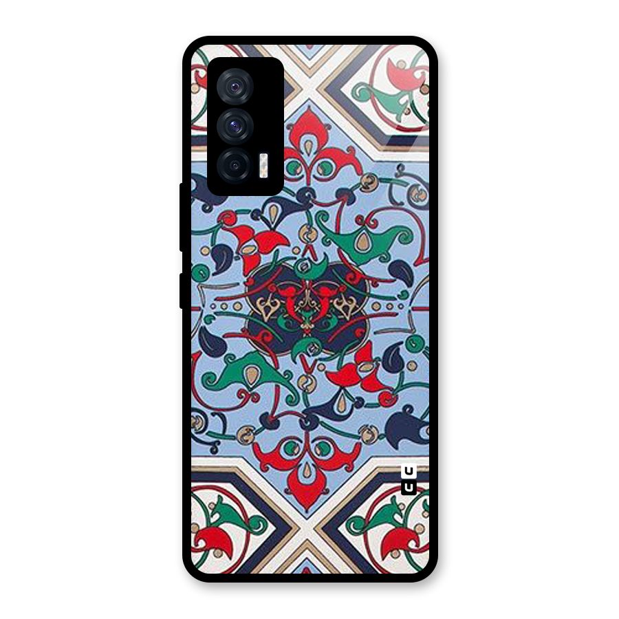 Multi Block Pattern Glass Back Case for Vivo iQOO 7 5G