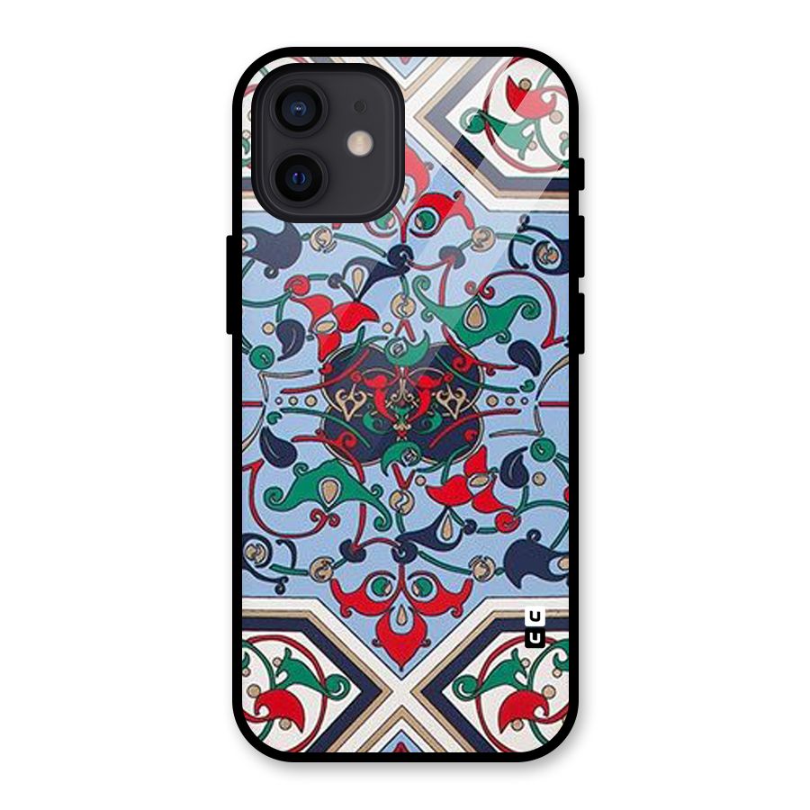 Multi Block Pattern Glass Back Case for iPhone 12