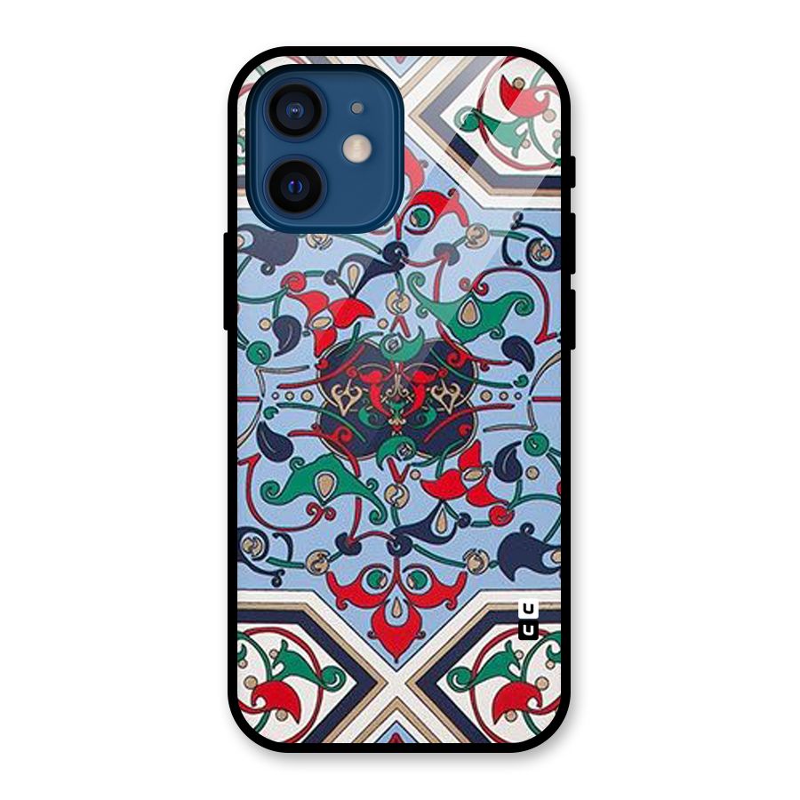 Multi Block Pattern Glass Back Case for iPhone 12 Mini