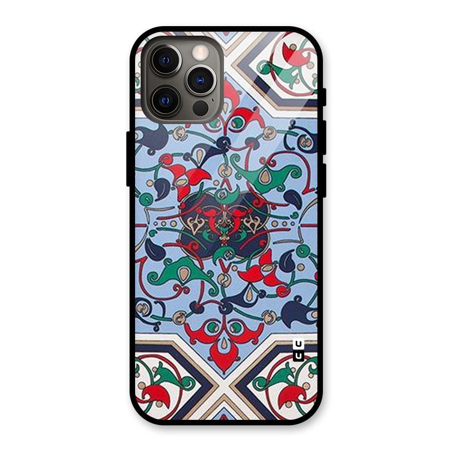 Multi Block Pattern Glass Back Case for iPhone 12 Pro