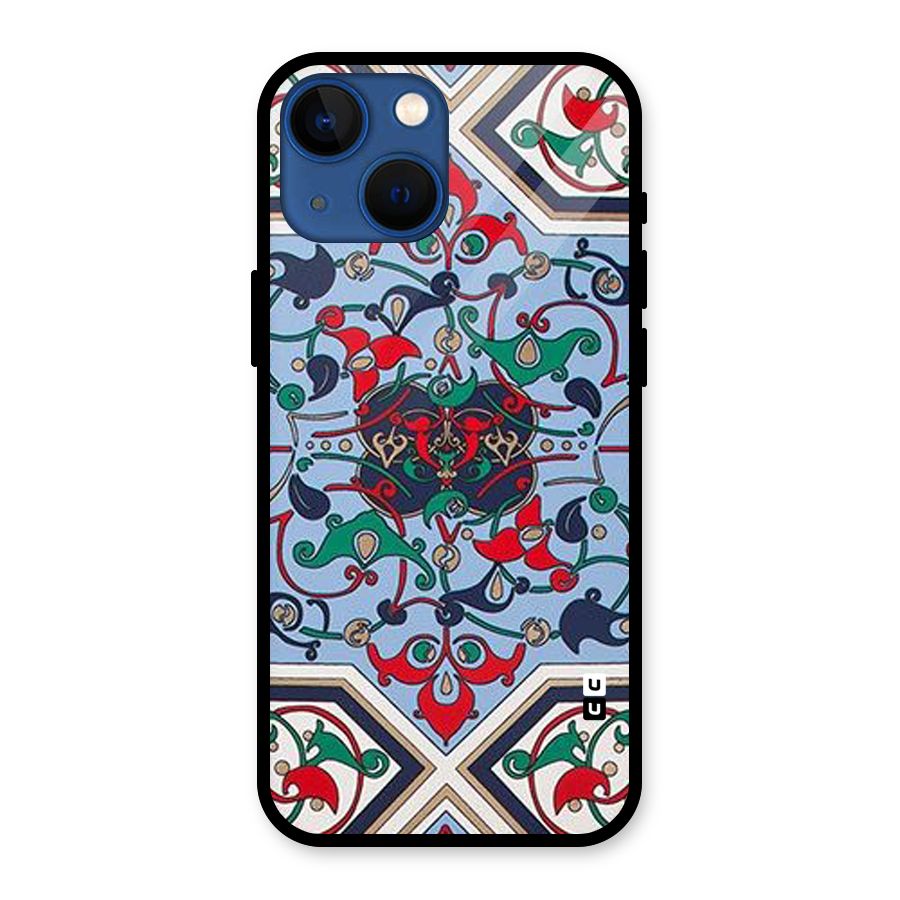 Multi Block Pattern Glass Back Case for iPhone 13 Mini