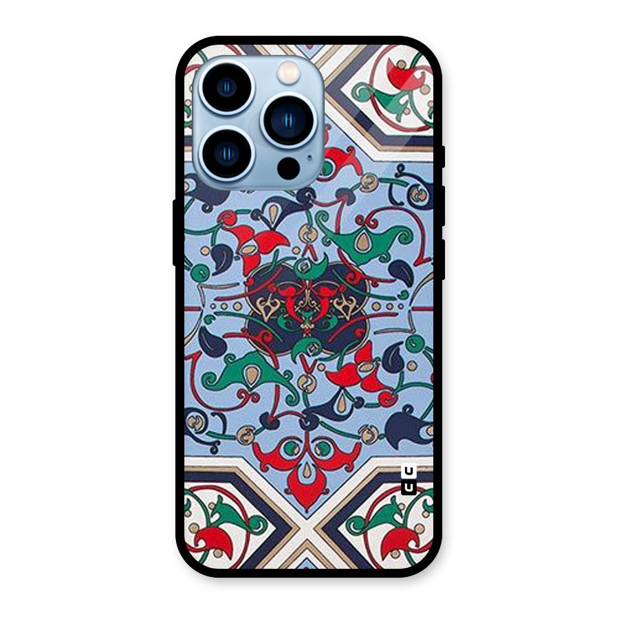 Multi Block Pattern Glass Back Case for iPhone 13 Pro