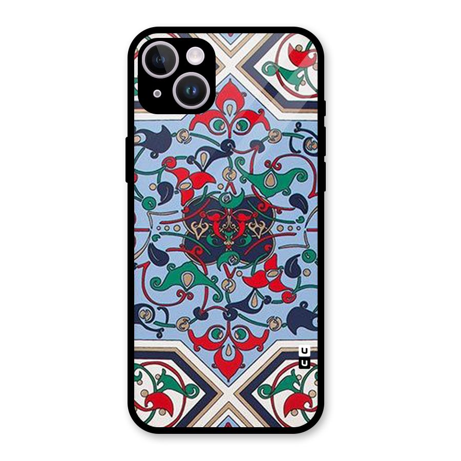Multi Block Pattern Glass Back Case for iPhone 14 Plus
