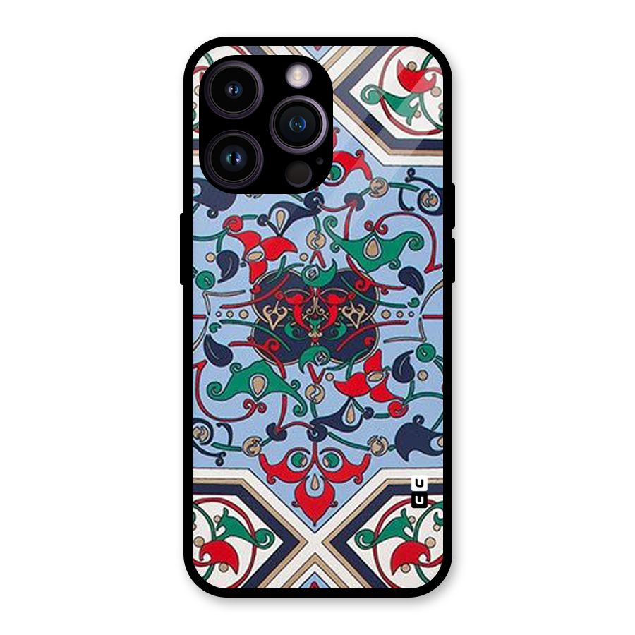 Multi Block Pattern Glass Back Case for iPhone 14 Pro Max